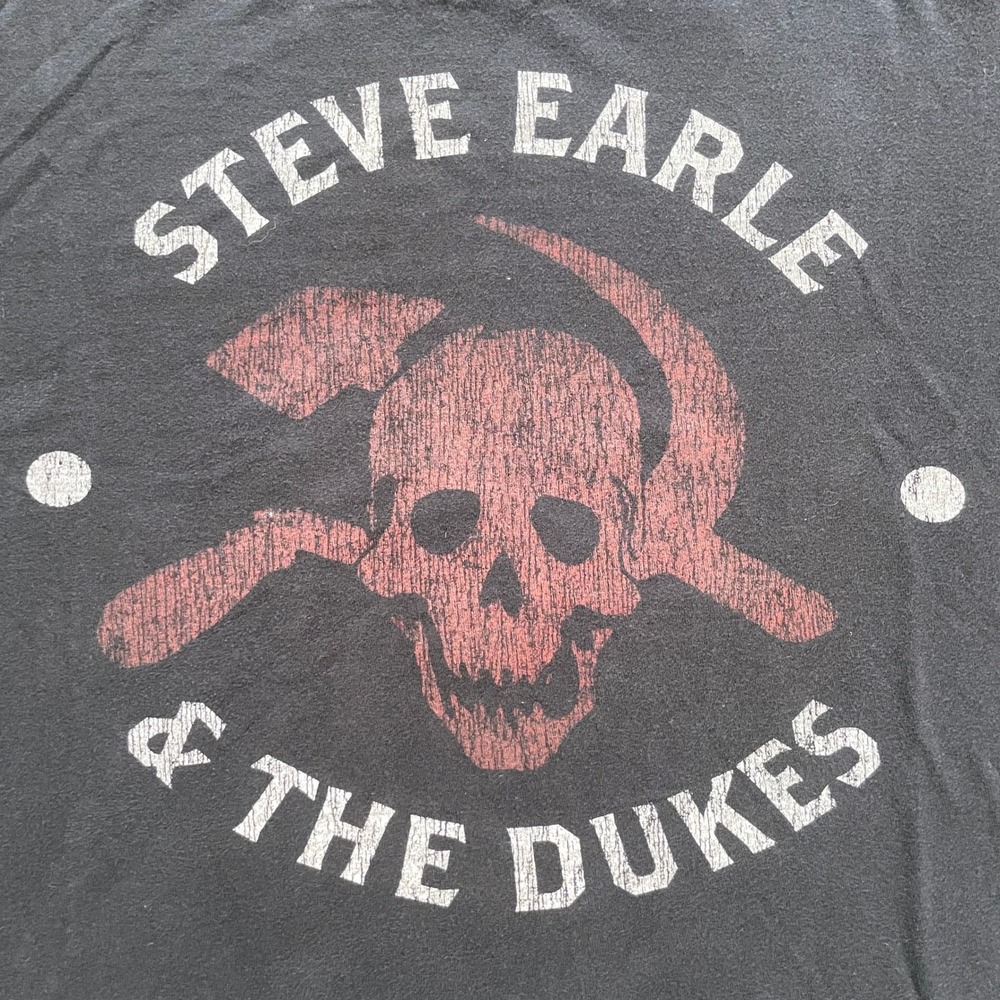 Tultex Steve Earle & The Dukes T-Shirt Mens XL The Revolution Starts Now Skull